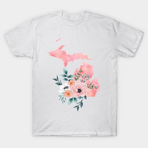 Michigan Floral T-Shirt by bloomnc